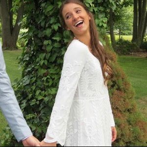 Orange Creek Lace Full Length Dress White Small